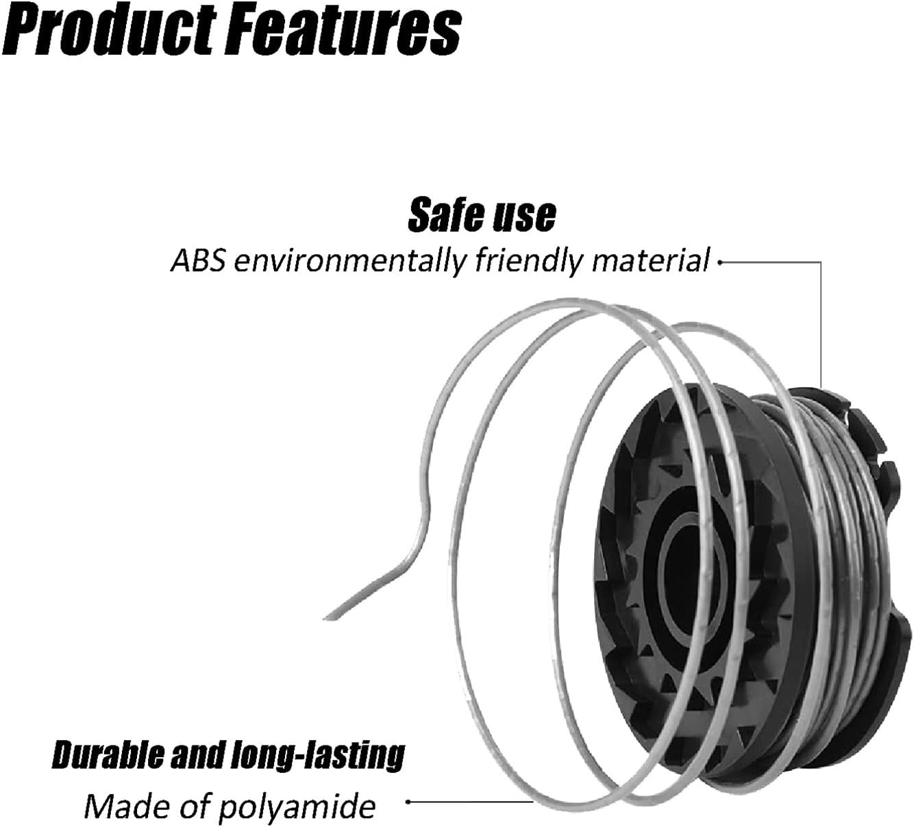 5Pcs Replacement Trimmer Spool Compatible with Hyper Tough,Weed Eater String Spool Line Compatible with Hyper Tough 20V Max Weed Wacker String Trimmer HT-19-401-003-06 & HT-19-401-003-07 image number 6