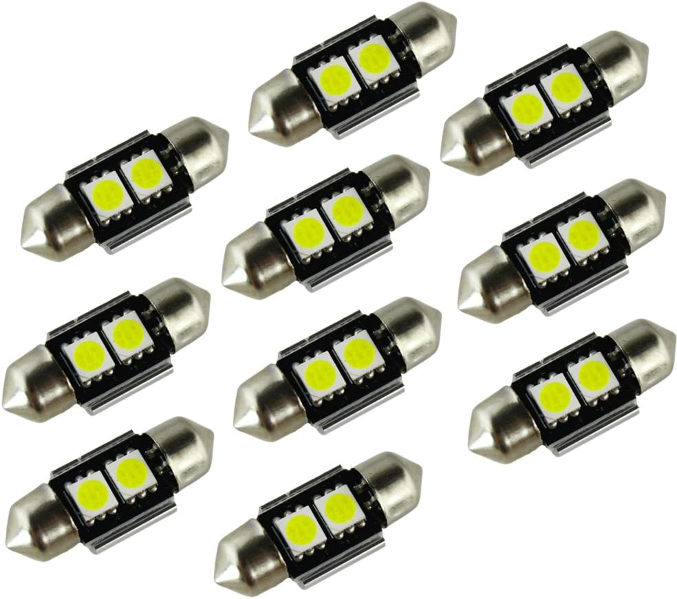 Polarlander 10Pcs 2SMD Canbus 31Mm 5050 LED C5W Led Dome Lights License Plate Lights Sourcing Reading Bulbs Roof Lamp image number 5