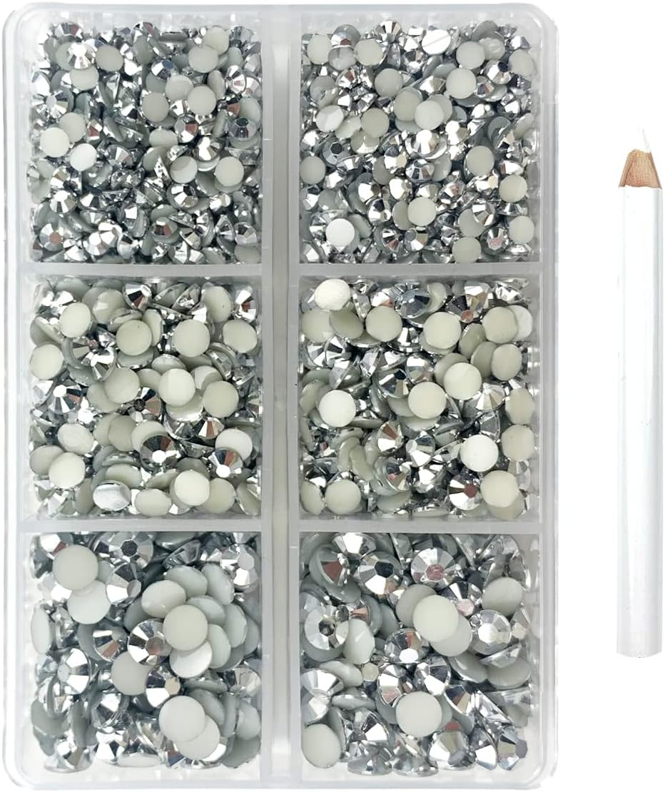 Multi Size 3Mm 4Mm 5Mm Jelly AB Rhinestones for Tumblers - Non Hotfix & round Flat Back, Resin Rhinestones for DIY Cups Nails Crafts (Black)&hellip;