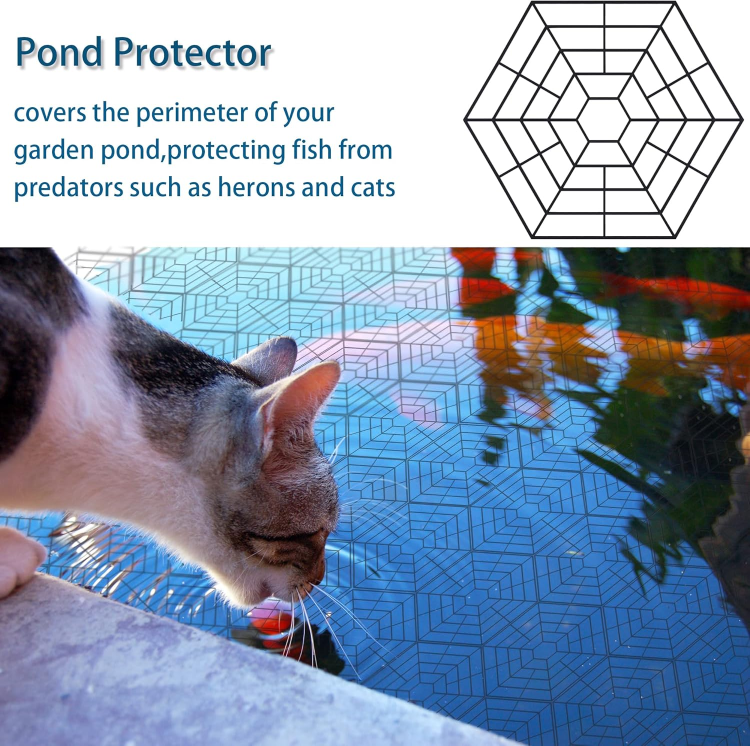 Pond Protectors - Pack of 20 Lightweight Plastic Floating Net Rings Protective Cover Net Heron & Cats Deterrent, Black image number 6