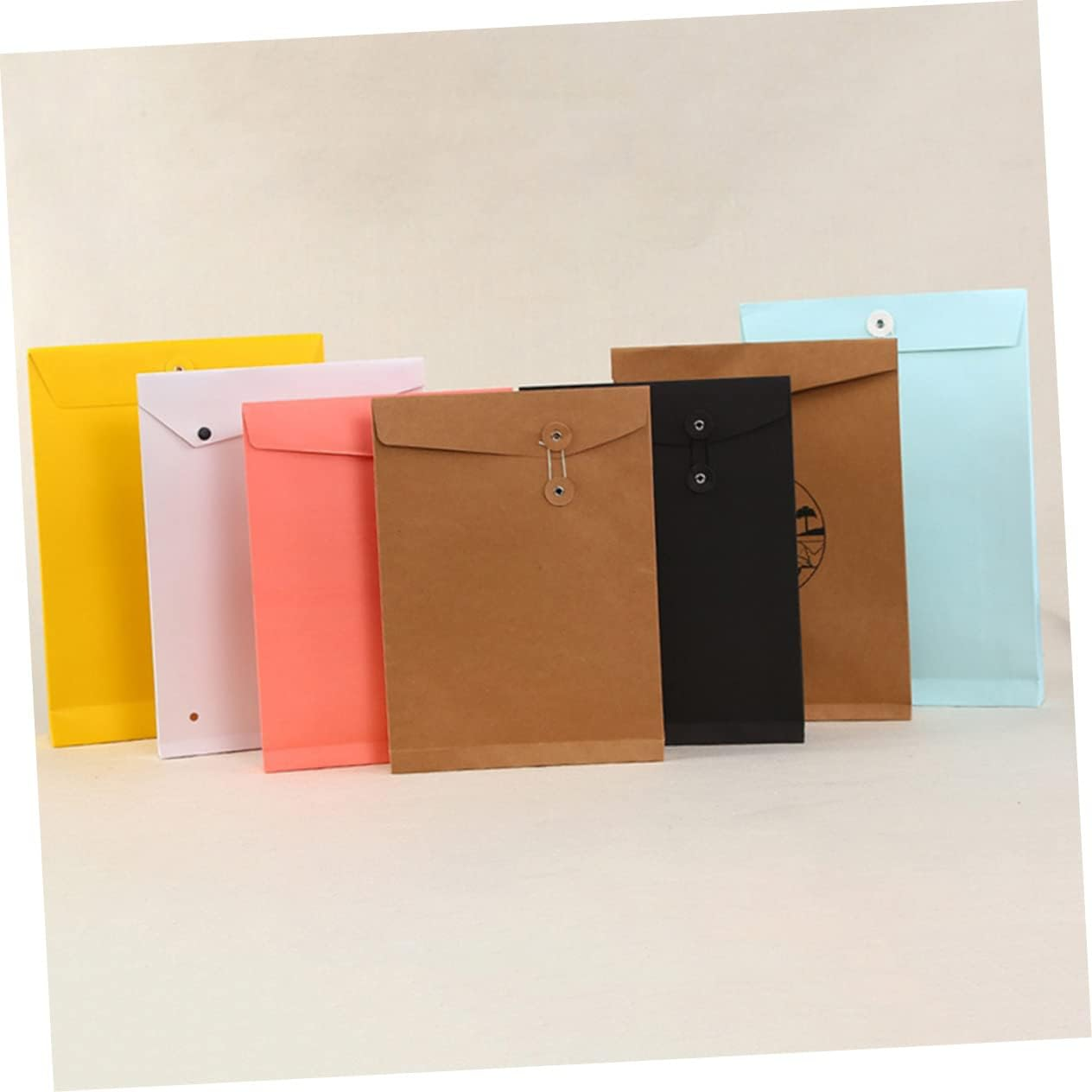 LAPYAPPE Document Carrier Bag File Bag 6Pcs A4 Size Kraft Paper with Handles Business Storage Case for Office School Supplies Document Organization and Clothes Packing image number 4