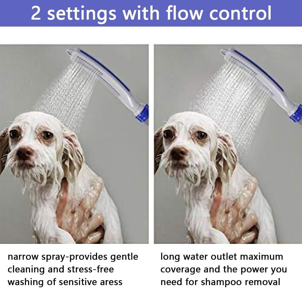 Pet Bathing Tool with Brush &ndash; Multifunction Dog Shower Sprayer with Adjustable Water Flow, 2.5M Hose Grooming Shower Set for Dogs & Cats, Easy Wash & Deshedding Pet Bath Kit