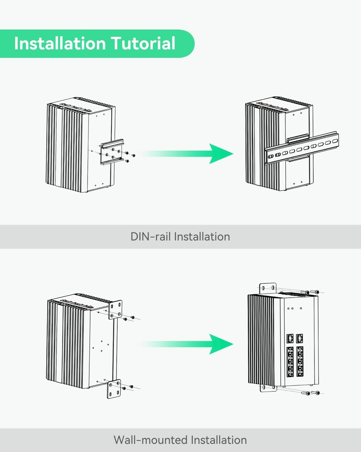 LINOVISION Industrial 8 Ports Full Gigabit Managed POE Switch with DC12~57V Voltage Input, L2 Management, RS485 Serial Port, 12/24V DC Output, BT 90W POE Output，Q-Poe and P-Poe without Interruption image number 3