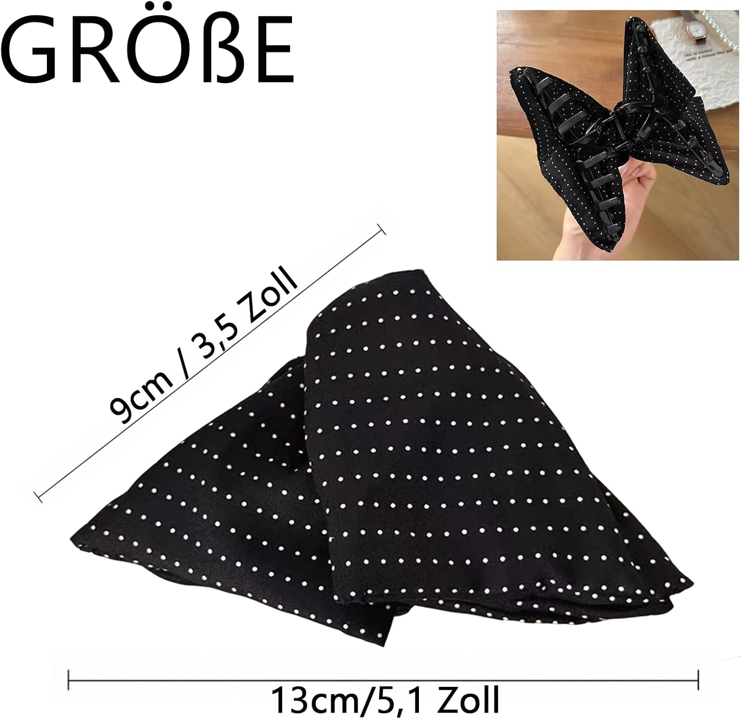 MIUPOO Large Hair Clips, Claw Clips for Long Hair, Fashionable Hair Clips, Non-Slip Hair Clip, French Hair Clips, Women'S Thick Hair, Pack of 1, Black image number 2