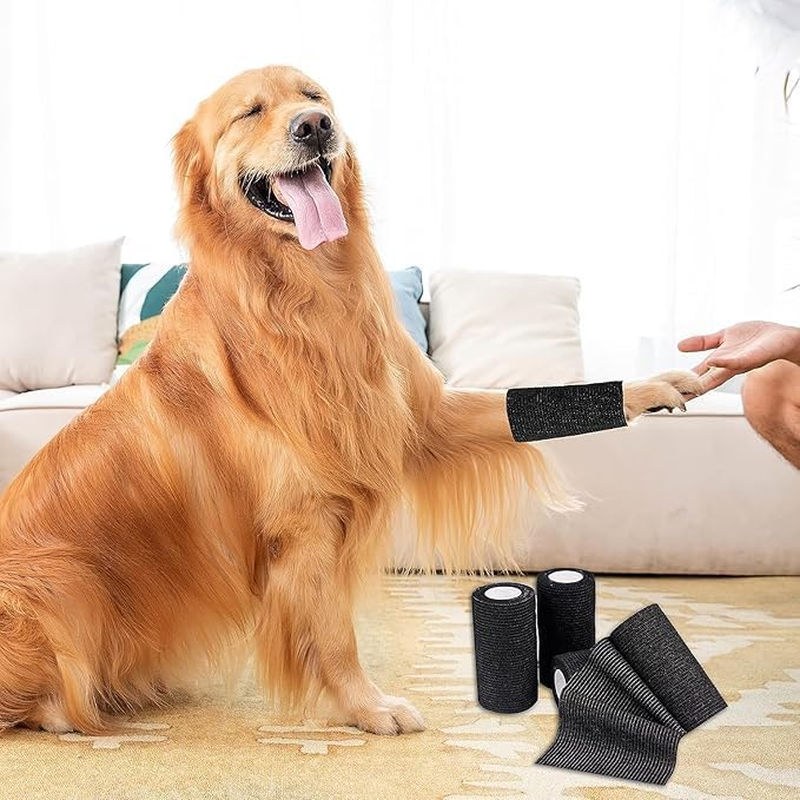 Self Adhesive Bandage Pet Vet Wrap, 12Pcs Self Adherent Cohesive Bandages Elastic Athletic Sports Tape Breathables Wound Tape,Non-Woven Elastic Bandage Breathable Cohesive Wrap Bandage
