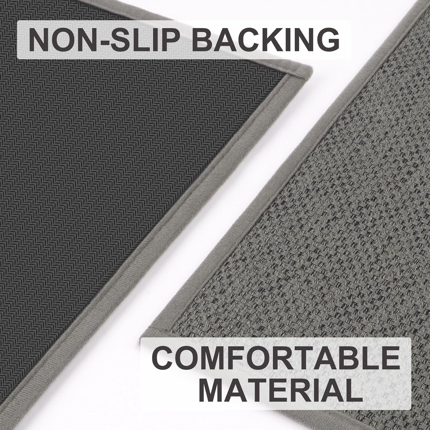 LEKEEPGO Kitchen Mat 17"X29"+17"X59", Absorbent Kitchen Rugs and Mats, Kitchen Mats Non Slip Washable, Kitchen Floor Mat for Laundry, Hallway, Office, Grey image number 6