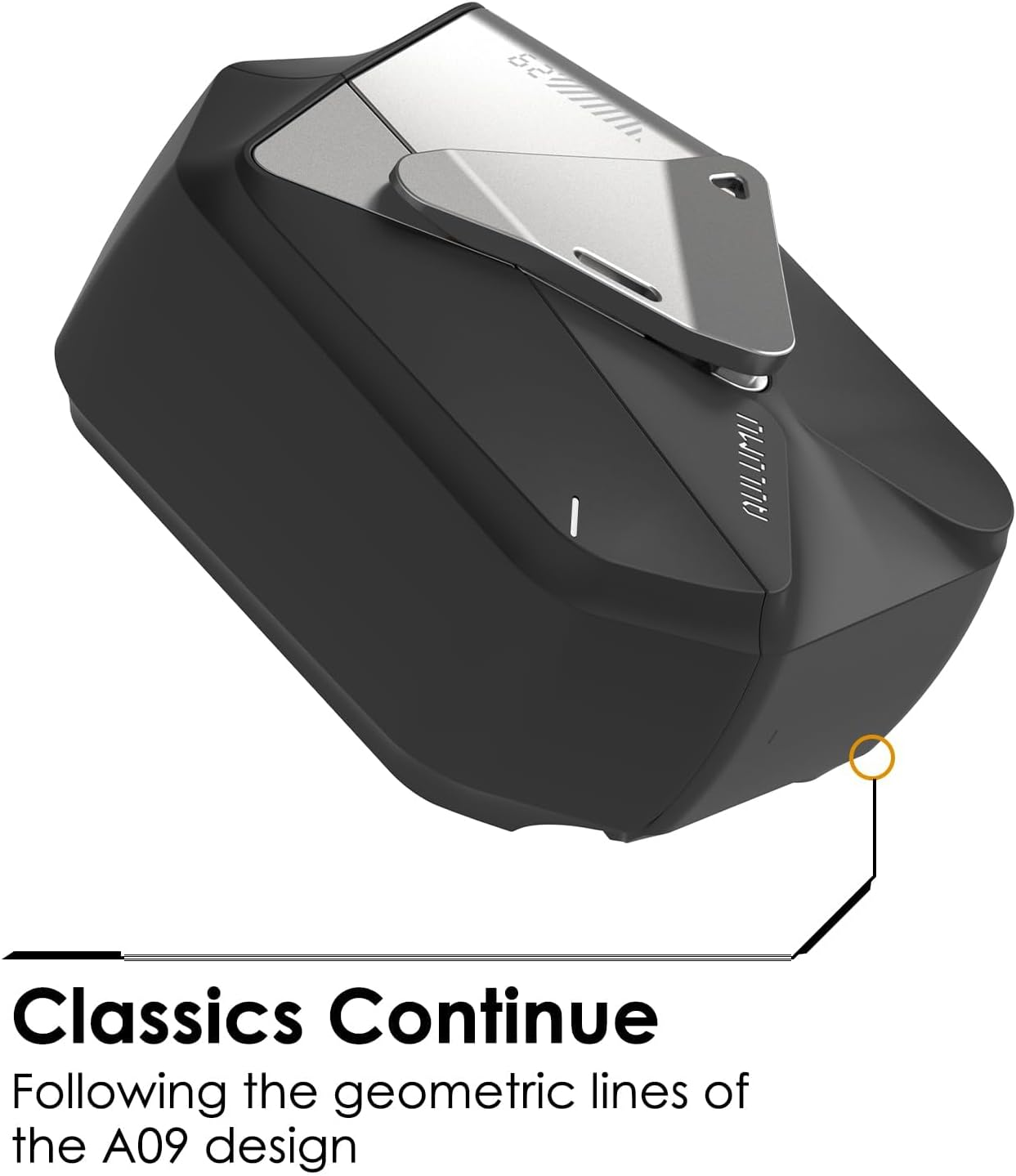 Aulumu A29 Geometric Airpods 4 Case with Lock | Protective Cover with Nylon Buckle | Alloy Armour | Compatible with Apple Airpods 4Th (2024) - Black