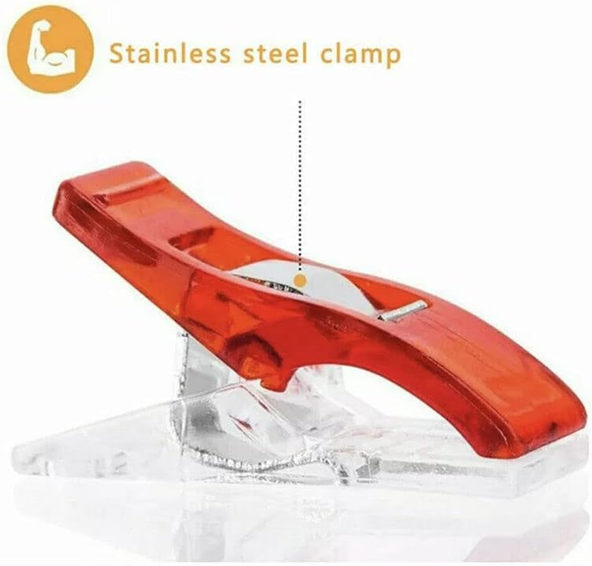 50Pcs Wonder Clips Craft Sewing Quilting Crochet Plastic Colourful Tool DIY, Durable with Marking Lines (5Mm/7Mm/10Mm) - Colourful (50Pcs) image number 2