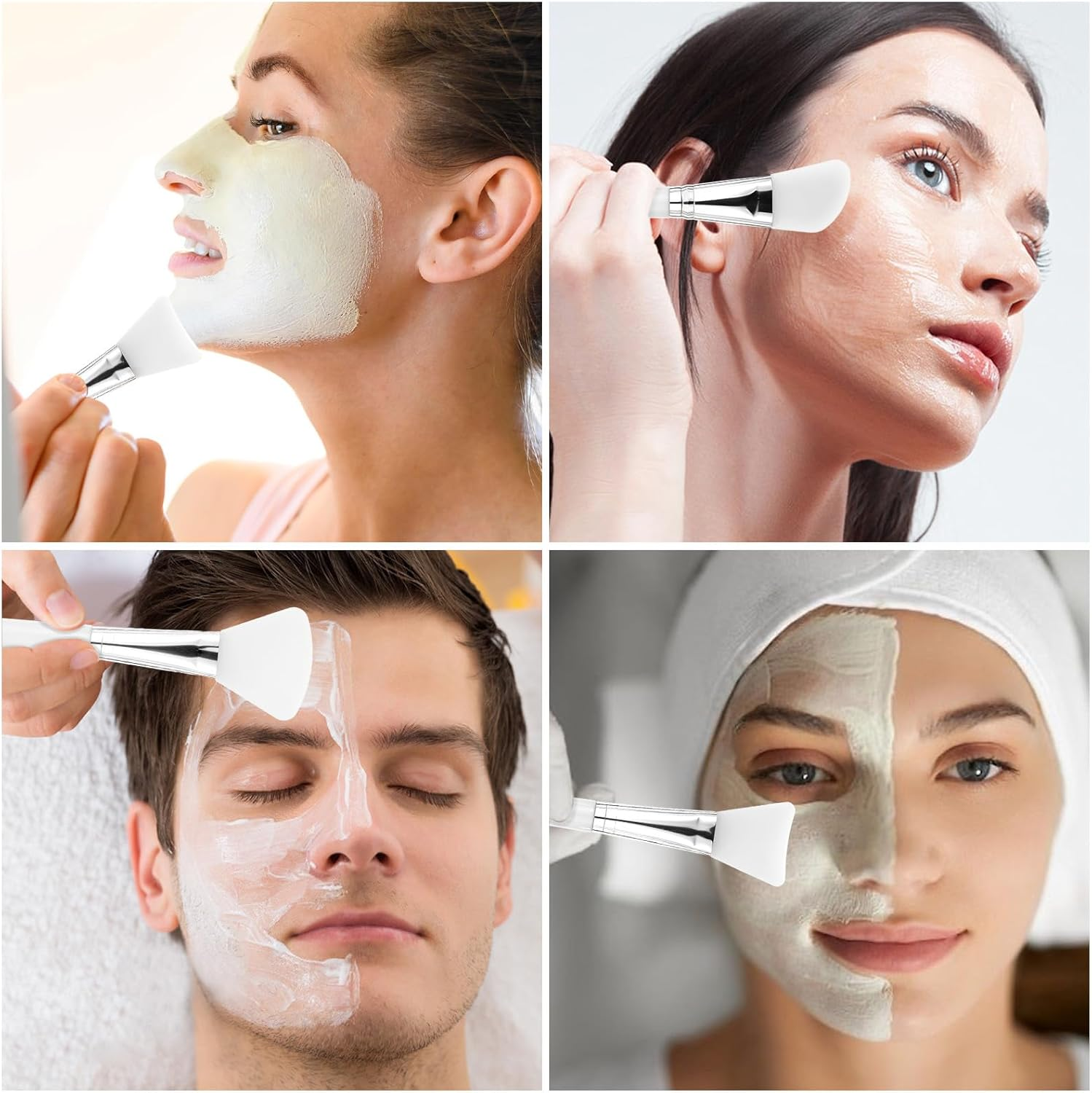 Pack of 5 Silicone Mask Brush, Mask Brush, Silicone Mud Mask Applicator Hairless Face Mask Brush Set, Flexible Masks Brush DIY for DIY Eye Mask Skin Care Eye Masks Cleaning Mask image number 2