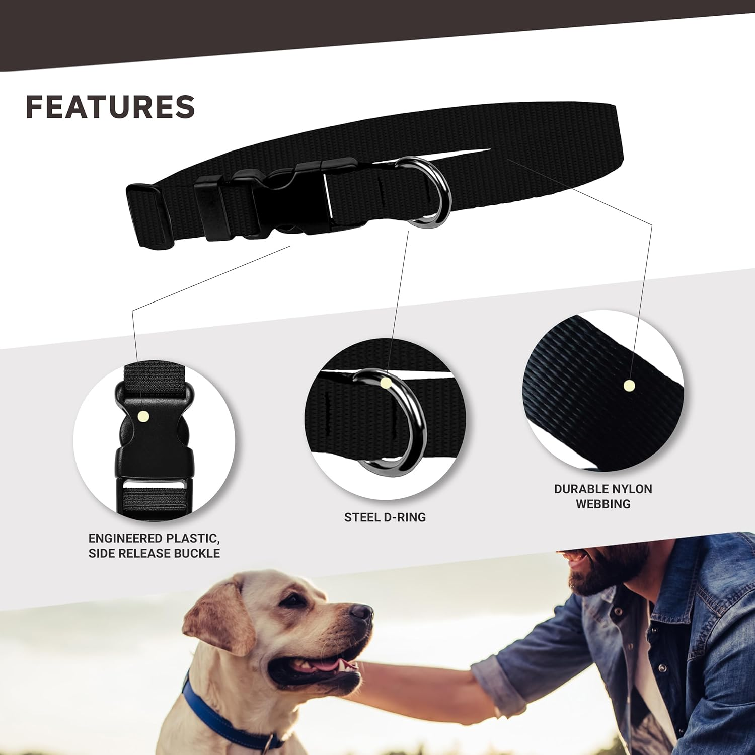 Moose Pet Wear Dog Collar &ndash; Washington State University Cougars Adjustable Pet Collars, Made in the USA &ndash; 3/4 Inch Wide, Small, Red/Gray Box Logo image number 2