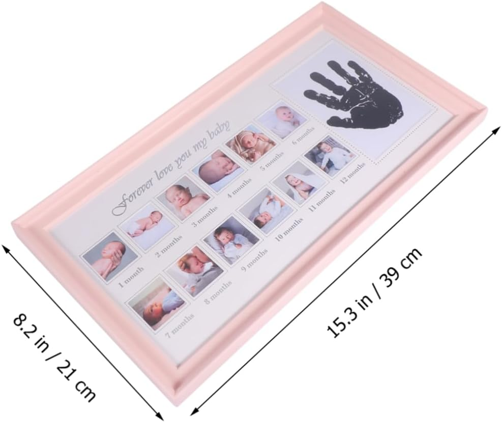 Boy Girl Growth Record Photo Frame Milestone Frame Months Photo Slots Newborn image number 1