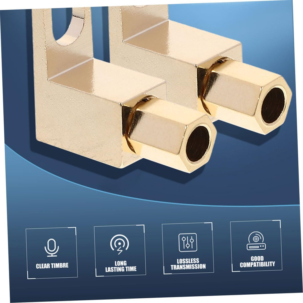 KALLORY 4Pcs Right Angle Pure Copper Speaker Banana Plugs with Gold Plating, L-Shaped Speaker Wire Connectors for Amplifier and Audio Systems, Suitable for Home Theater and Hi-Fi Equipment image number 1