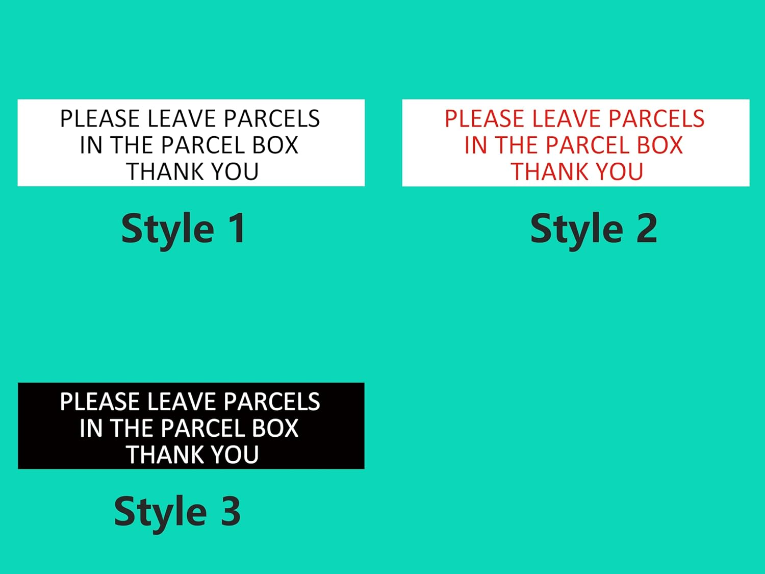 Please Leave Parcels in the Parcel Box Thank You Self Adhesive Plaque Sign (Style 2, 40X160Mm) image number 5