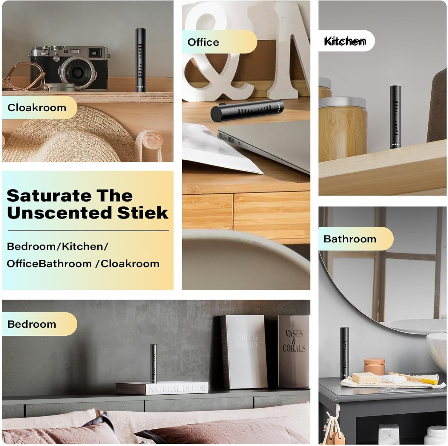 Car Essential Oil Diffuser, 2 Pack Car Air Freshener Diffuser, Car Diffuser Air Freshener with 12 Refill Sticks for Cars, Office, Kitchen, Bathroom, Pet Houses image number 3