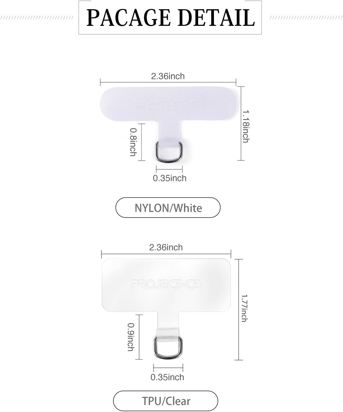 Project-Cb Phone Tether Tab 2 Pack,Universal Phone Lanyard Patch without Adhesive,Phone Strap Replacement Part for Cell Phone image number 2