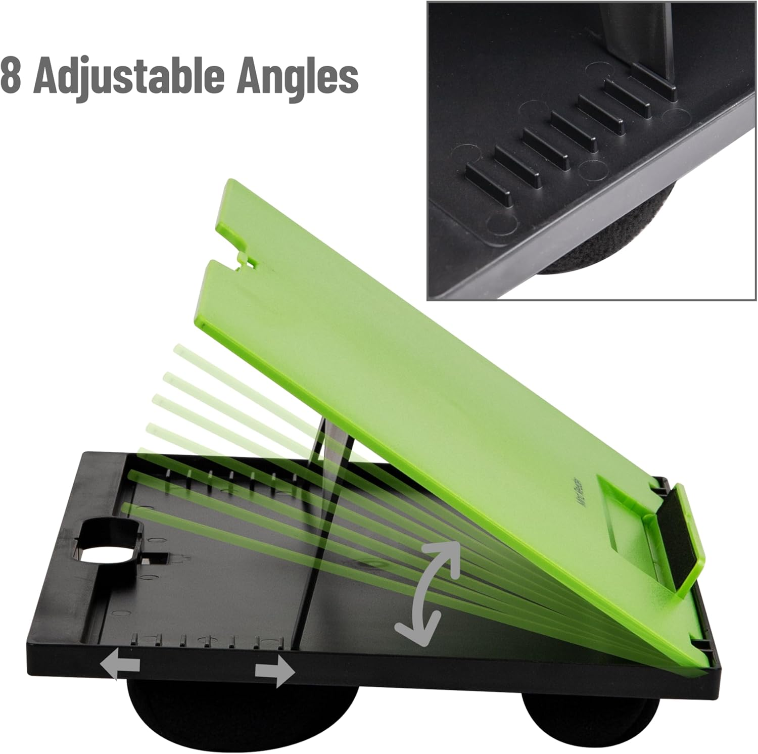 Mind Reader LTADJUST-GRN Adjustable 8 Position Top Desk with Cushions, Monitor, Laptop Lap Holder, Green - Blue image number 2