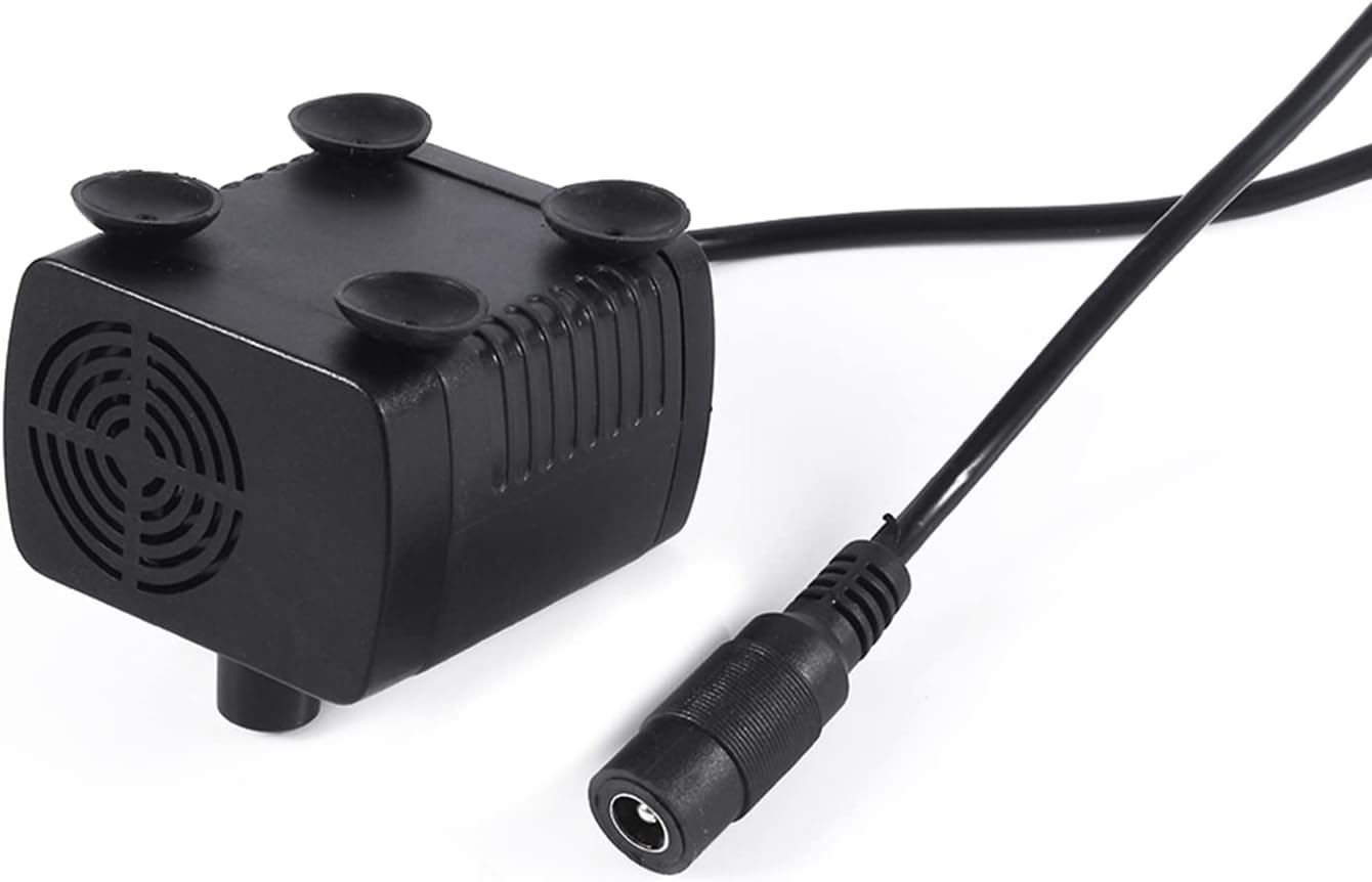 DC12V Solar Amphibious Mini Submersible Water Pump Ultra Quiet Brushless Micro Water Pump High Efficiency Low Noise for Fountain Pond Fish Tank ABS Black 142G