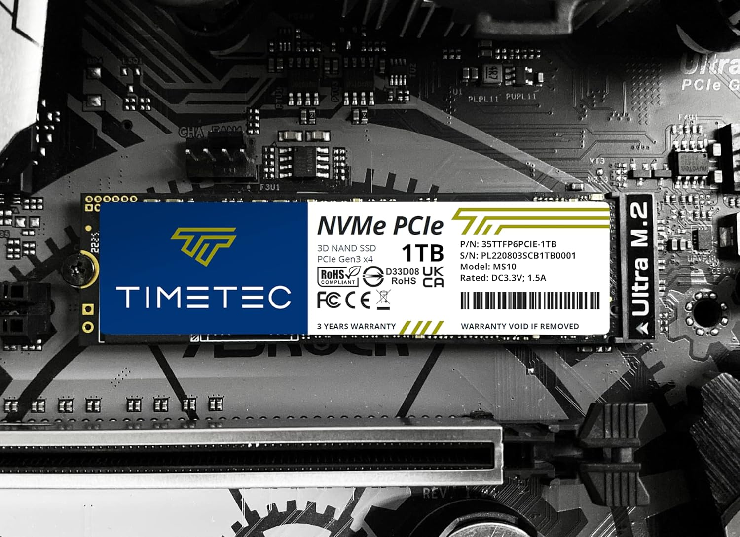 Timetec 1TB SSD Nvme Pcie Gen3X4 8Gb/S M.2 2280 3D NAND TLC 600TBW High Performance SLC Cache Read/Write Speed up to 2,000/1,600 Mb/S Internal Solid State Drive (1TB) image number 4