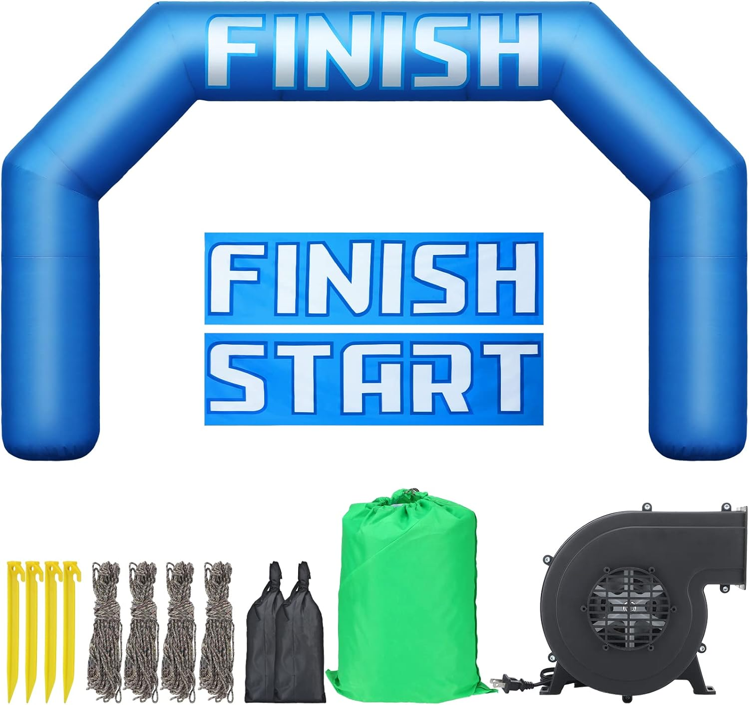 Racing 20Ft Inflatable Arch with Start Finish Line Banners and Air Blower Blue Hexagon Inflatable Archway Racing Blow up Archway for Race Outdoor Sport Party Advertising Commerce image number 5