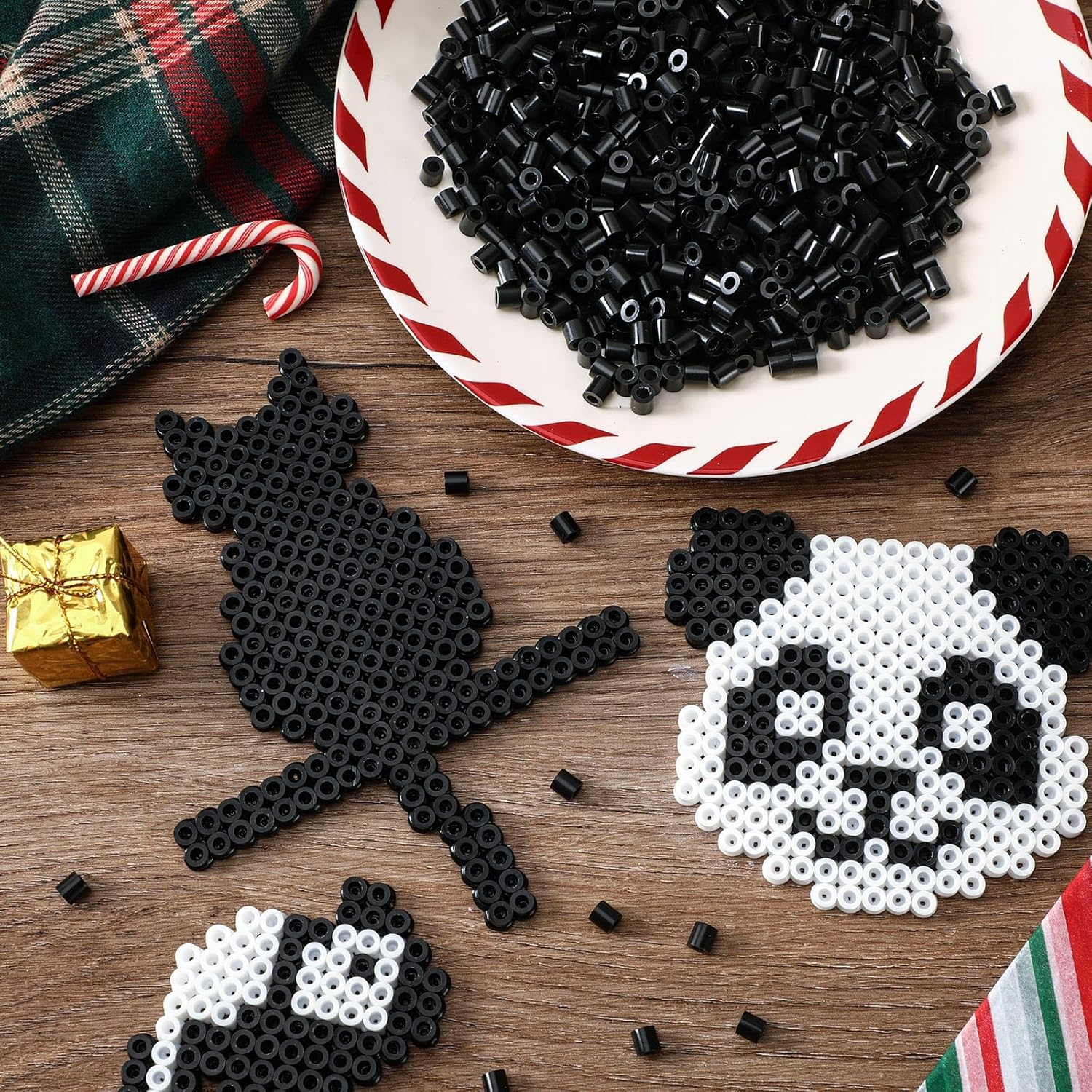 AUGSUN Fuse Beads, 1500Pcs Black Melty 5Mm Iron Beads for Arts and Crafts - White image number 2