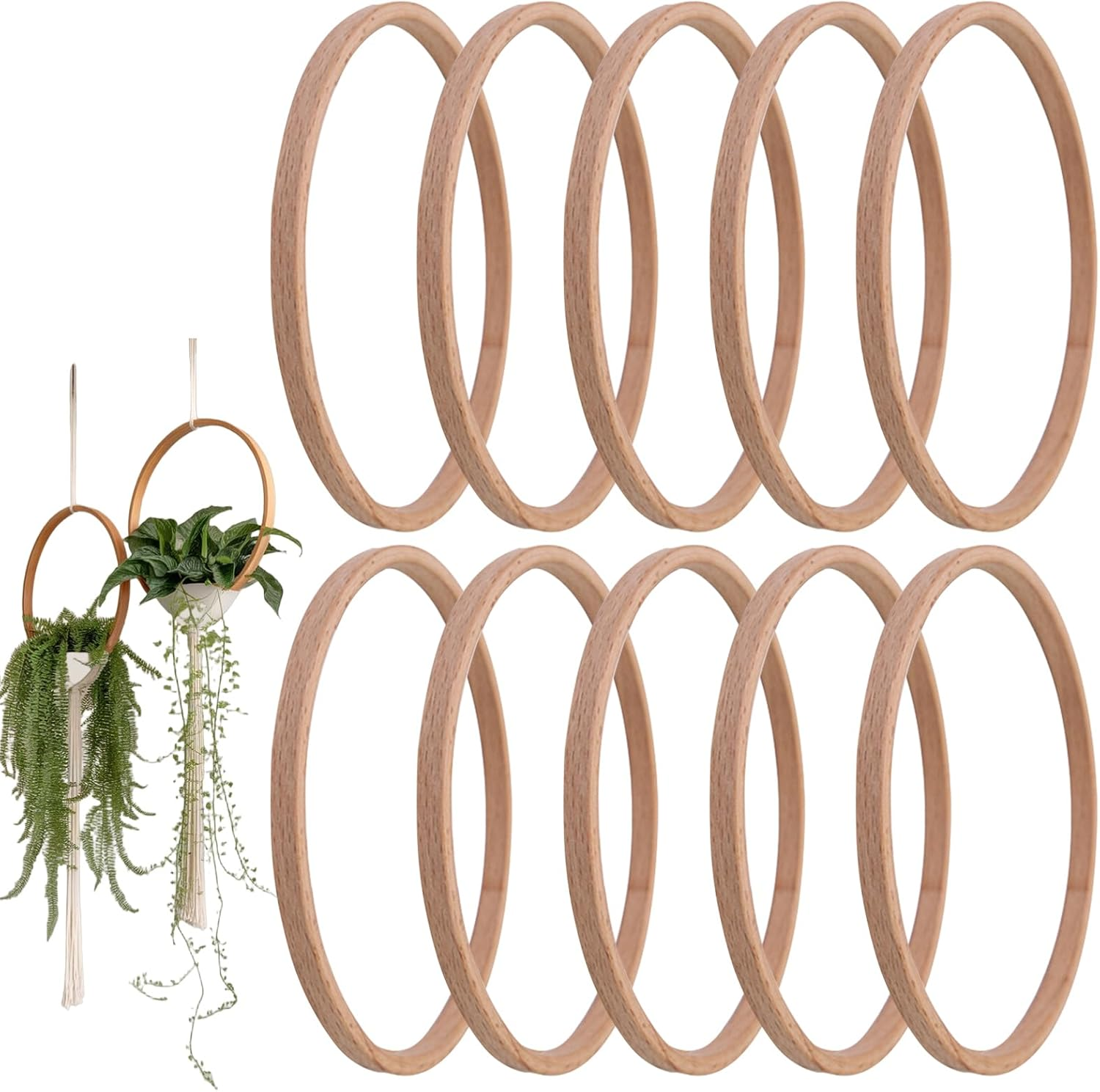 Dream Catcher Rings,Decorative Wreath Frame - Set of 10 Reusable Parties Supplies, Wreath Making Tool for Wedding, Christmas, Birthday - 6Inch image number 4