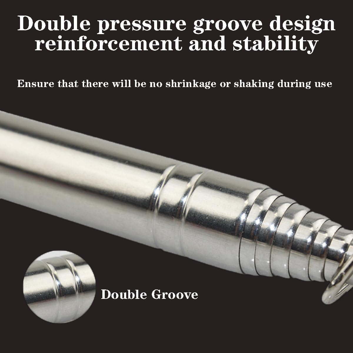 Flagpole Hardware (8.2 Feet) Durable 2.5M Stainless Steel Telescopic Flagpole image number 1