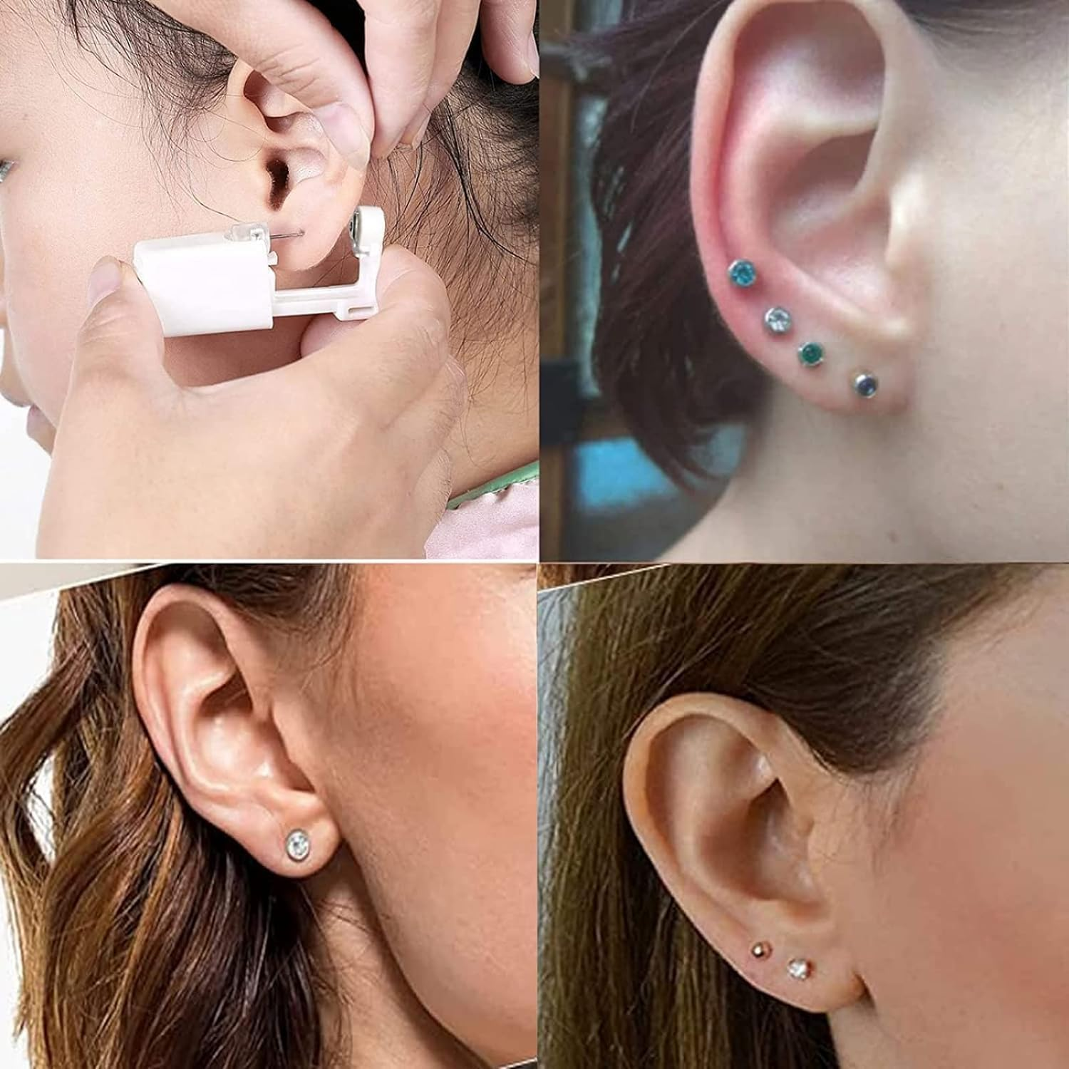Ear Piercing Kit - 12PCS Portable Gun Set with Stud Earrings, Safety Tool for Men and Women image number 4