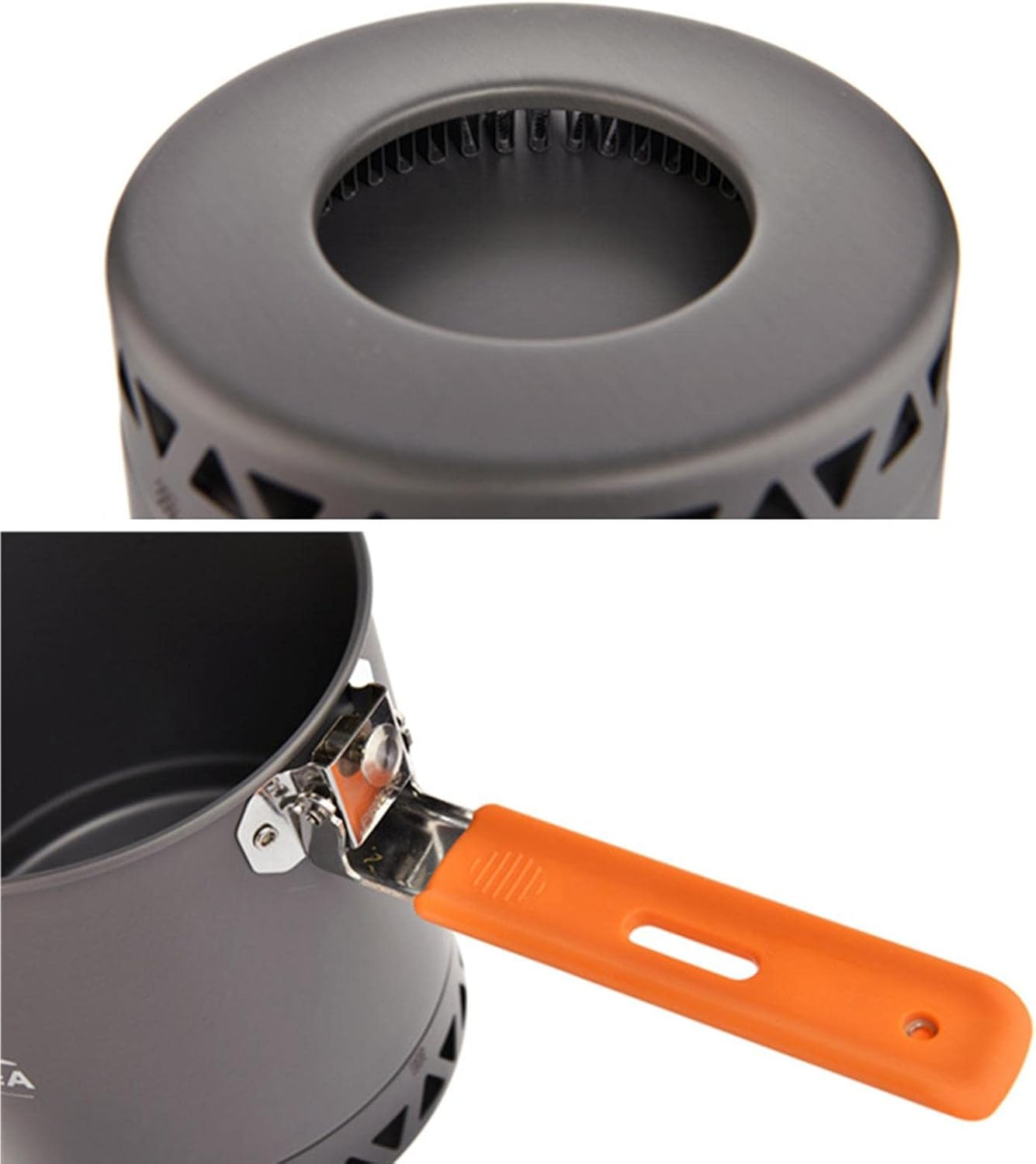 Camping Pot with Foldable Handle, Hard Aluminum Pot, 1.6 Liter, Easy to Clean, Camping Cookwear for Hiking Backpacking image number 3