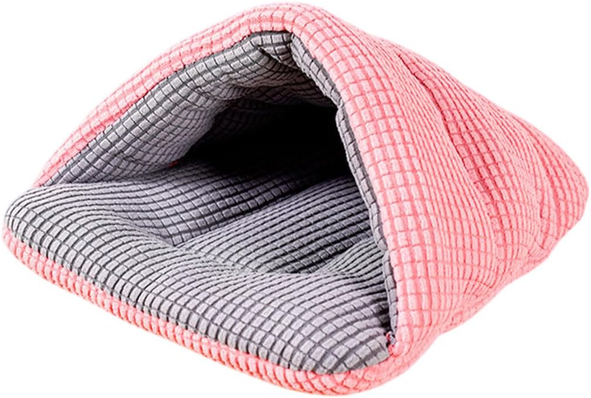AIMALL Semi-Enclosed Pet Sleeping Bag Bed 12.6"X11.81"X6.3" Soft Polar Fleece Kennel Nest for Guinea Pig Rabbit Kitten Small Animals Indoor Use