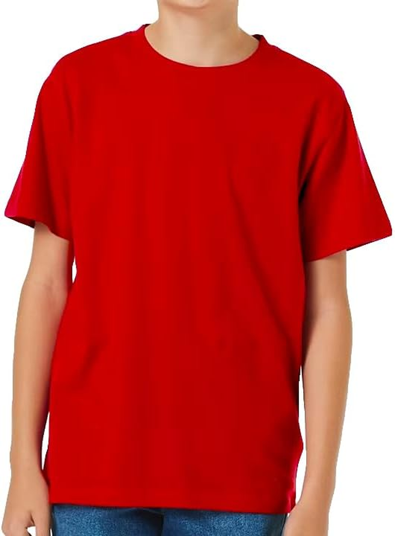 100% Cotton Kids T Shirt Childrens Boys Girls Basic Plain Short Sleeve Tee Tops image number 2