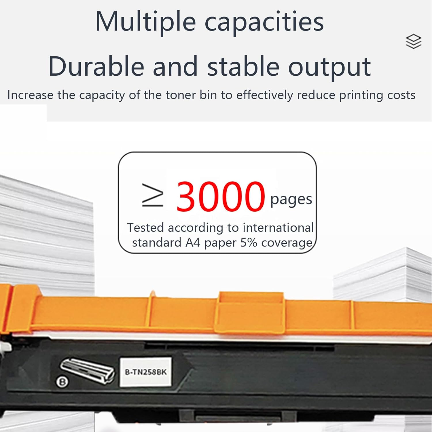 JOJOBE Planet TN-258XLBK Compatible Toner Cartridge with Brother MFC-L8390CDW L3755CDW L3760CDW L8240CDW HL-L3280CDW L3240CDW DCP-L3520CDW L3560CDW , 3000 Pages per Cartridge Black image number 3