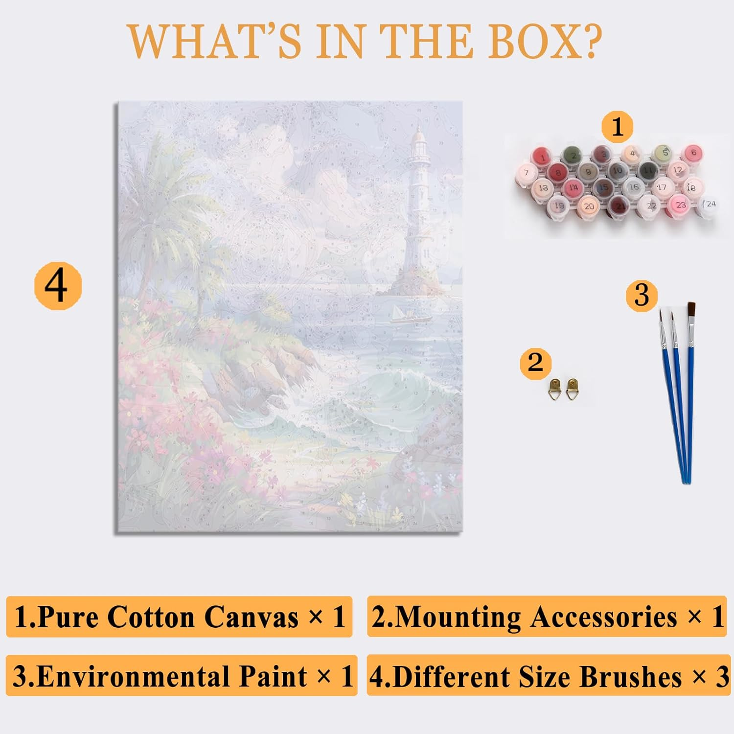 HONGYA ART DIY Paint by Numbers－Diy Adult Paint by Numbers Kits for Adults,Adult Painting Kits on Canvas Landscape for Living Room, Bedroom, Office 20X16''(Ld-5) image number 6