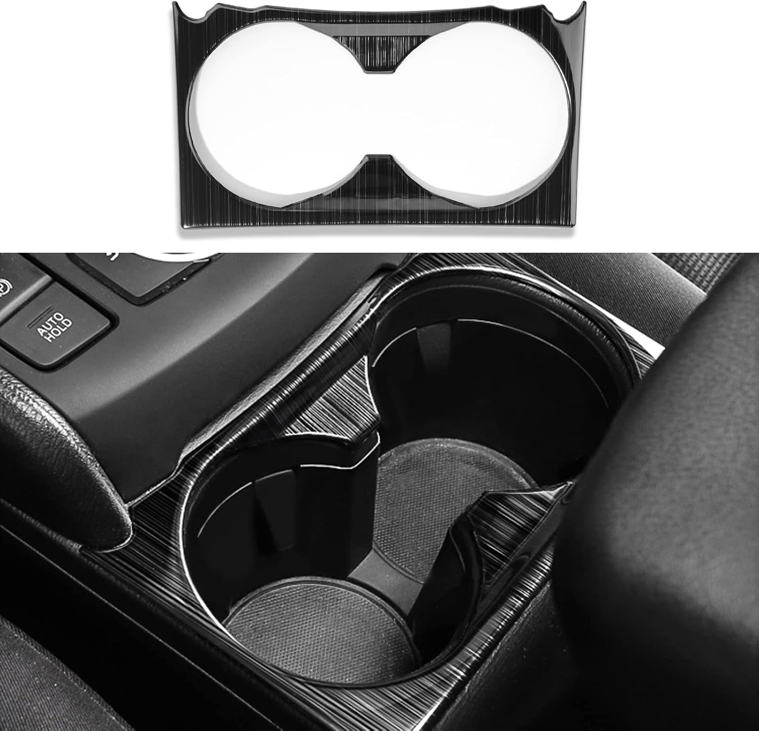 ANFOKAS for Mazda CX5 2024 2023 2022 2021 2020 2019 2018 2017 Car Center Console Armrest Cup Holder Frame Gear Panel Cover Trim for Mazda CX5 Accessories -Stainless Steel Black image number 6