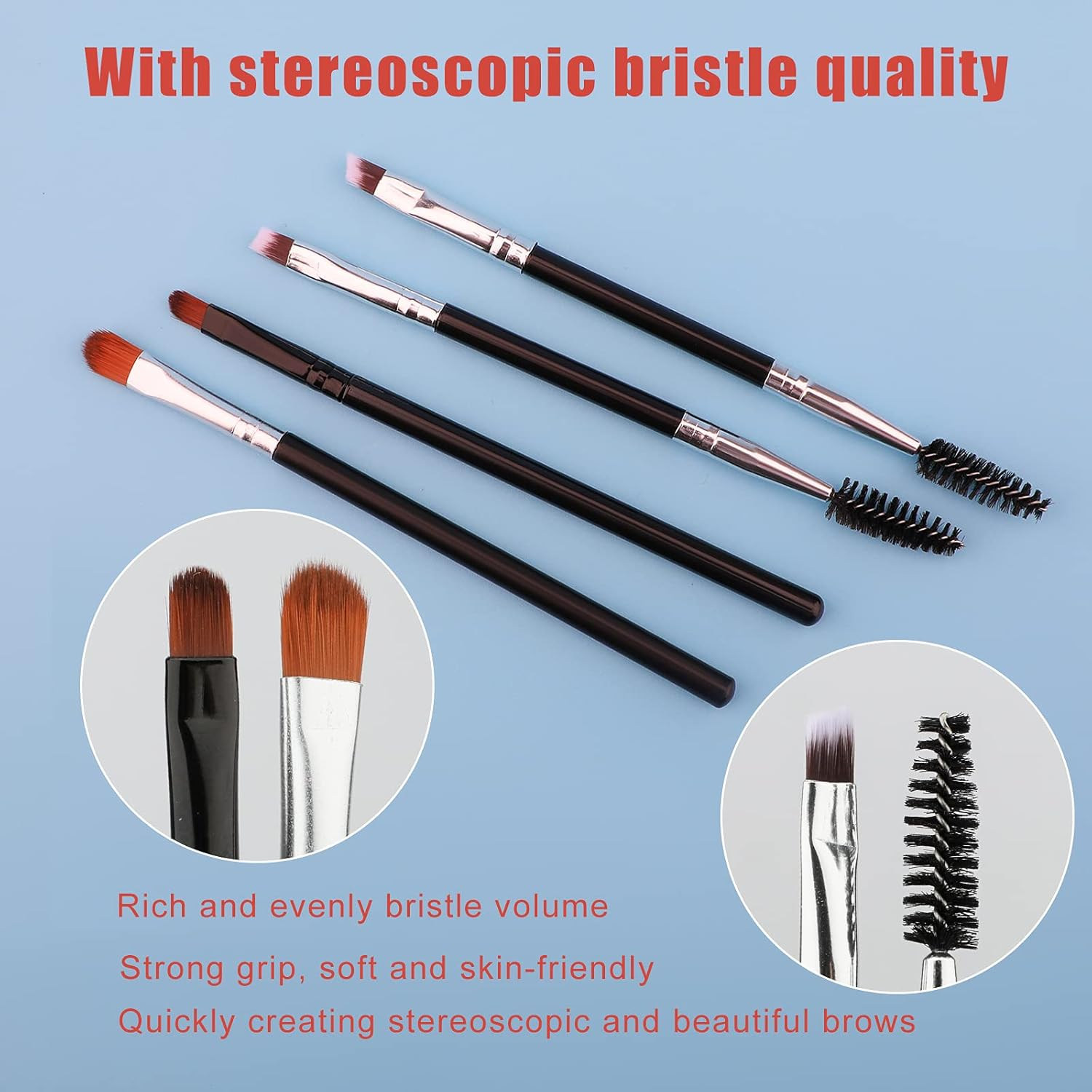 SAVITA 4Pcs Eyebrow Brush Set Including Double-Headed Eyebrow Brush, Lip Brush, Angled Brush, Brow Tinting Brush for Women Cosmetic in Home and Salon, Wax, Gel Brush image number 6