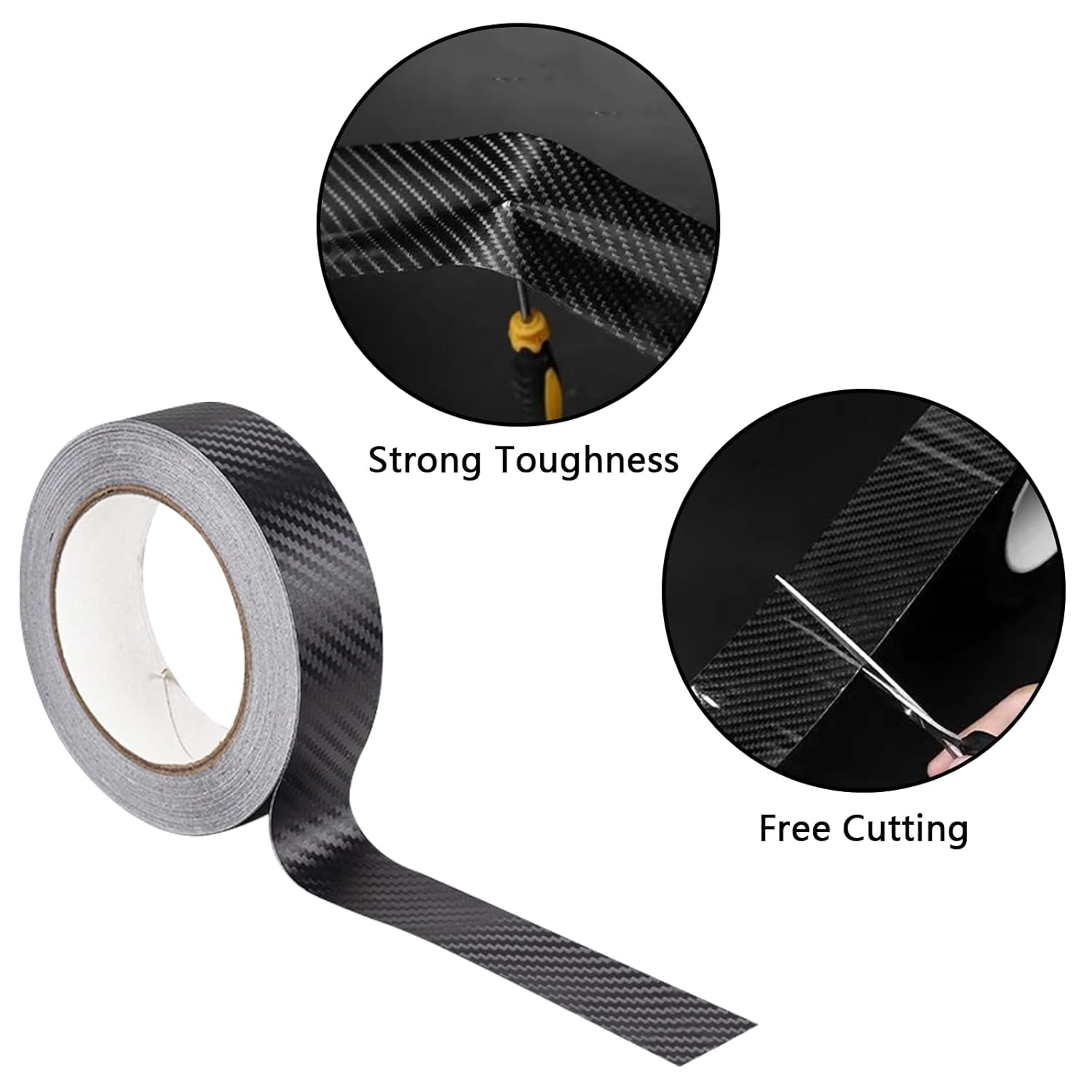 Nayubo 3Pcs Car Wrap Roll 3D Vinyl Wrap Tape Universal Car Door Sill Protector Protective Anti-Scratch Sticker Car Door Edge Guard for Car Motorcycles Trucks DIY (3CM X 5M, Black)