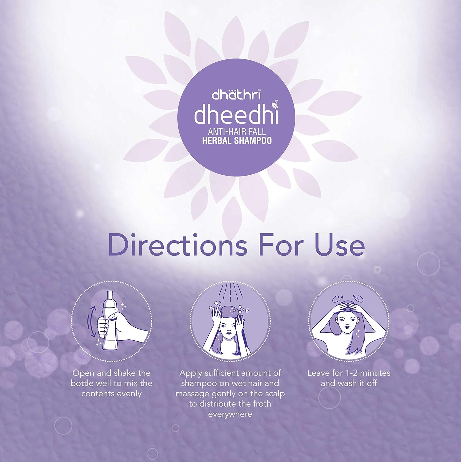 Dhathri Dheedi Anti-Hair Fall Herabal Shampoo for Controlling Hair Fall Naturally - 200Ml (Pack of 2) image number 2