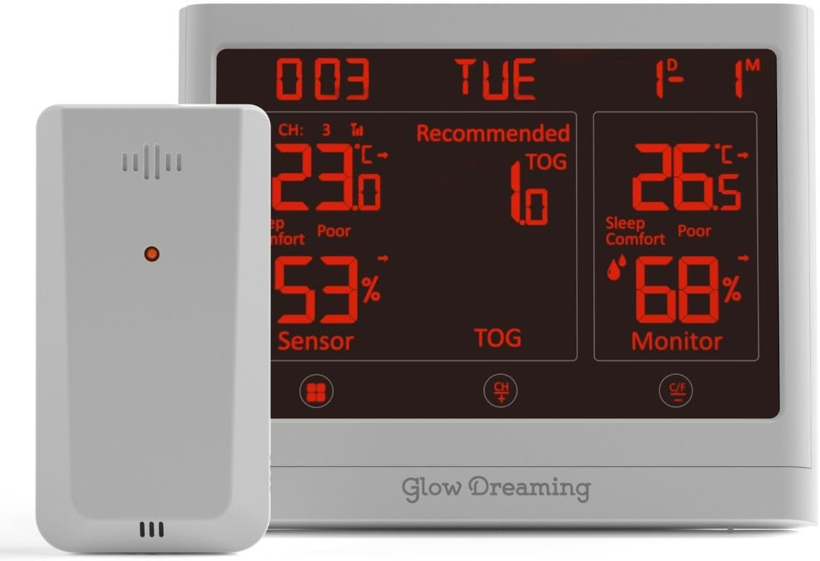 Glow Perfect Sleep Sensor - Baby Room Monitor, Temperature & Humidity Sensor, Sleep Suit for Newborn to Toddler image number 1