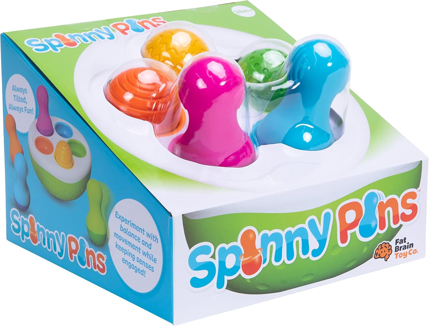 Fat Brain Toys F248 Fat Brain Spinnypins, Kids Preschool, Spinning and Sorting Building Sets, Early Development Toy for Babies Aged 18 Months and Older, Multicoloured