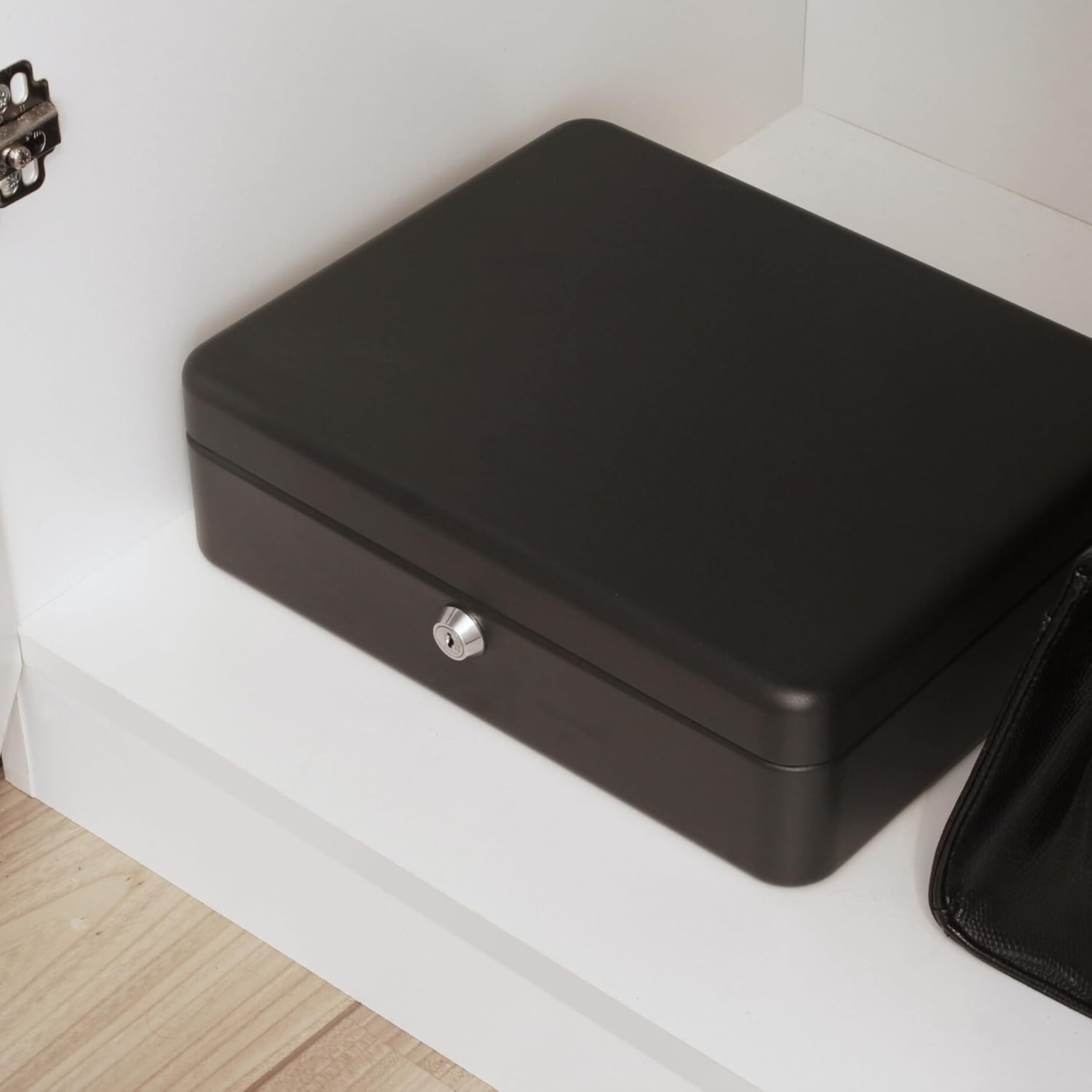 Cathedral Products 12 Inch Black Lockable Security Box with Bolt down Kit image number 1