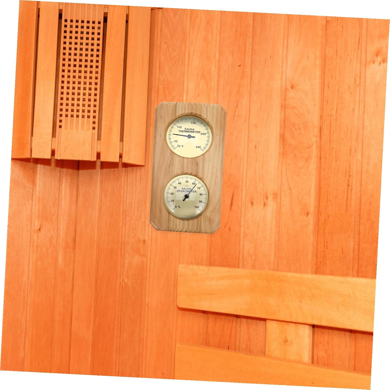 MERRYHAPY Sauna Hygrothermograph Indoor Thermometer Humidity Dual Scale Wall-Mounted Temperature Humidity Gauge for Home Steam Rooms Accurate and Measuring Tool image number 2