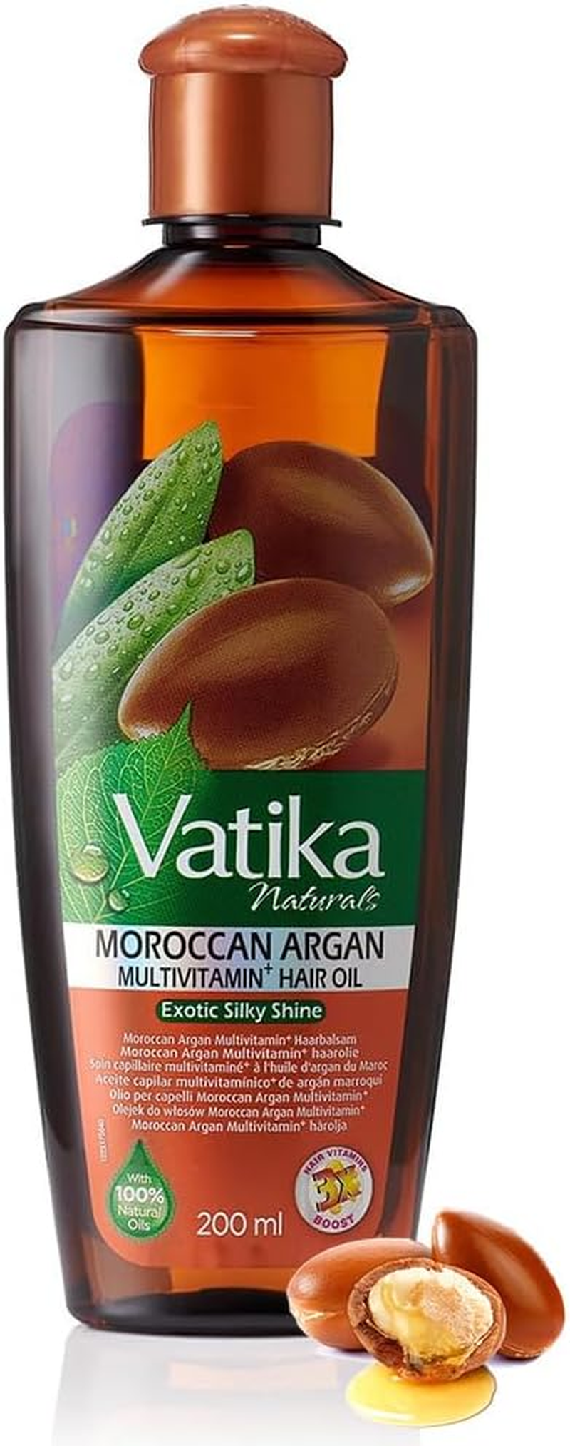 Vatika Naturals Argan Enriched Hair Oil - 200Ml | Multivitamin A, E & F | Brilliant Shines, Non-Greasy Formula | for Moisture Soft Hair image number 4