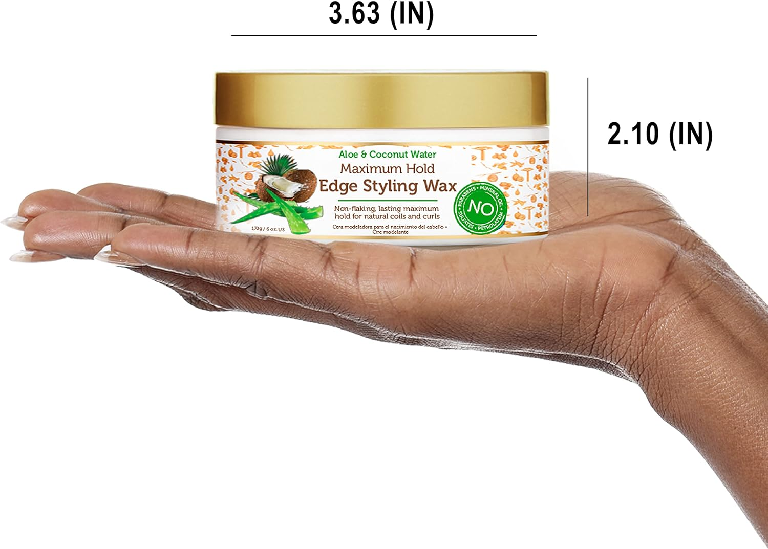 African Pride Moisture Miracle Maximum Hold Edge & Hair Styling Wax, Enriched with Aloe & Coconut, Controls Edges While Nourishing & Protecting against Breakage, 6 Oz