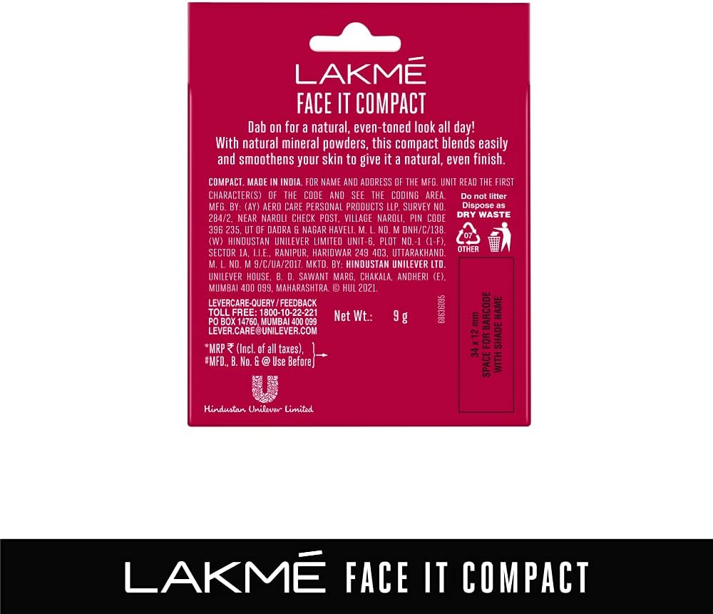 LAKM&Eacute; Face It Compact, Shell, 9 G image number 5