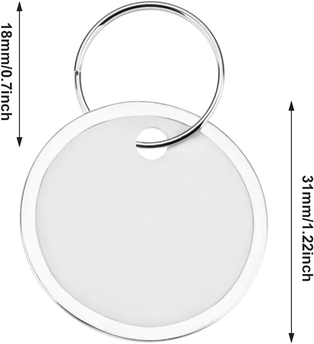 Fanrel 60 Pieces Metal Rimmed Key Tags round Paper Tags with Split Rings (31Mm, White) image number 4