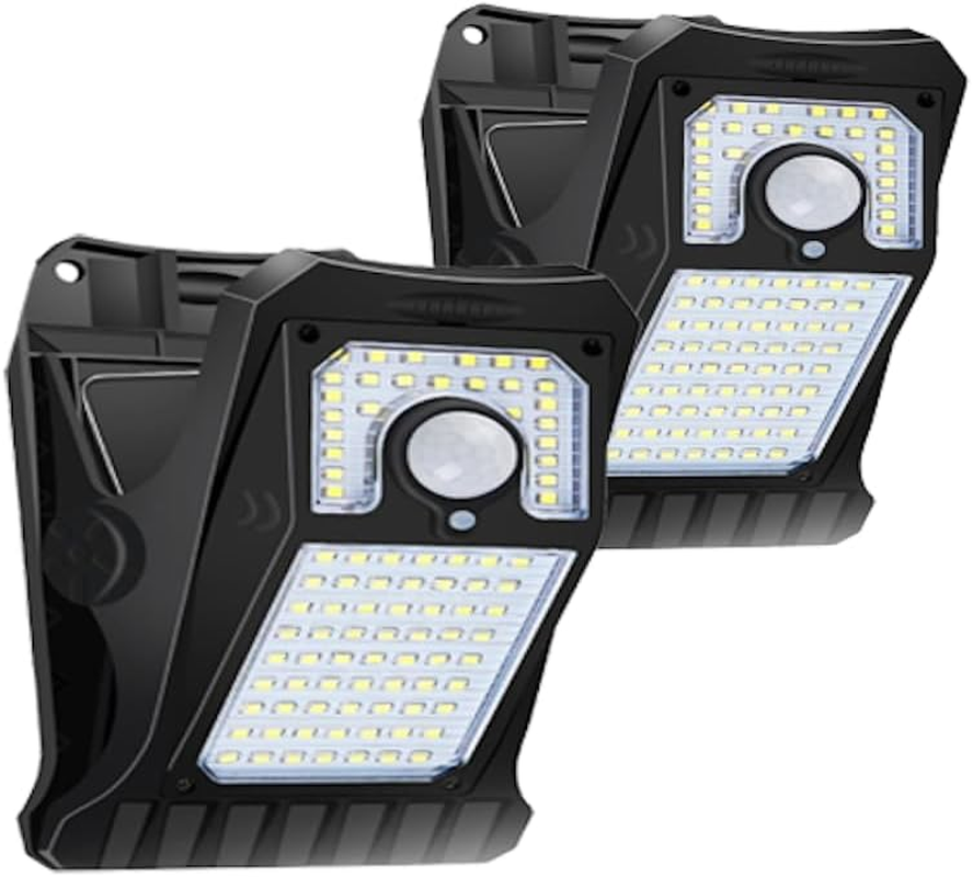 90 Leds Clip-On Solar Motion Sensor Lights Outdoor &ndash; 2 Packs Solar Sensor Security Lights for Fence, Patio, Gutter, Chain Link &ndash; 3 Lighting Modes image number 6