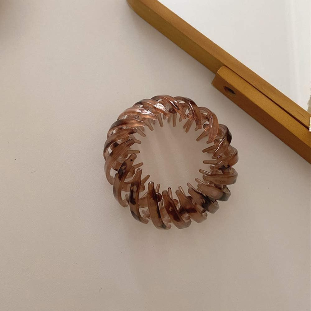 Bird'S Nest Hair Clips, Birds Nest Hair Clips,Vintage Bird'S Nest Bun Meatball Head Hair Claw Clamps Expandable Ponytail Holder Clintage Bun Holder Clamps, Expandable Ponytail Accessories, Blue image number 2