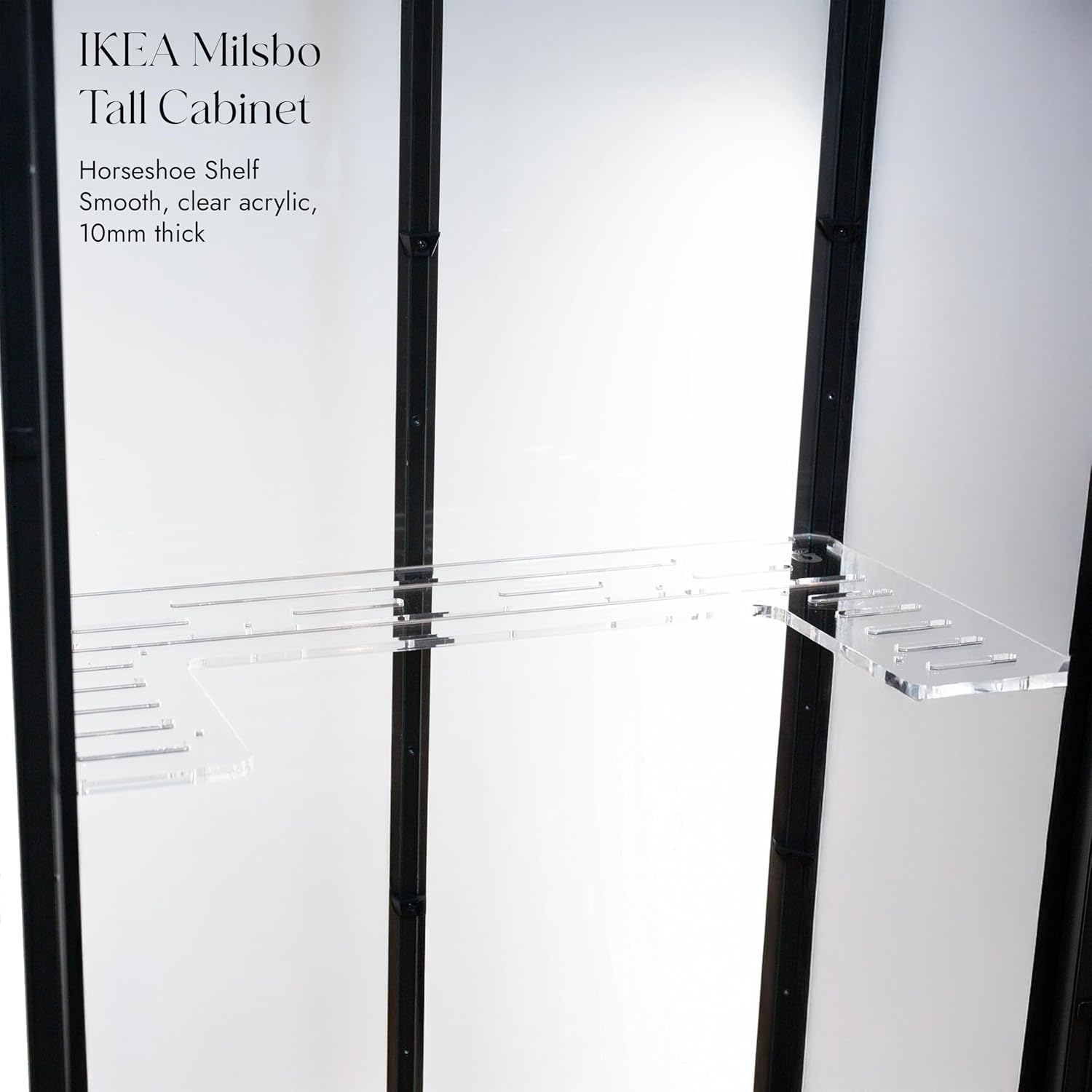 Clear Acrylic Shelves for IKEA Milsbo Tall Greenhouse Cabinet &ndash; 10Mm Thick Horseshoe Shelf image number 3