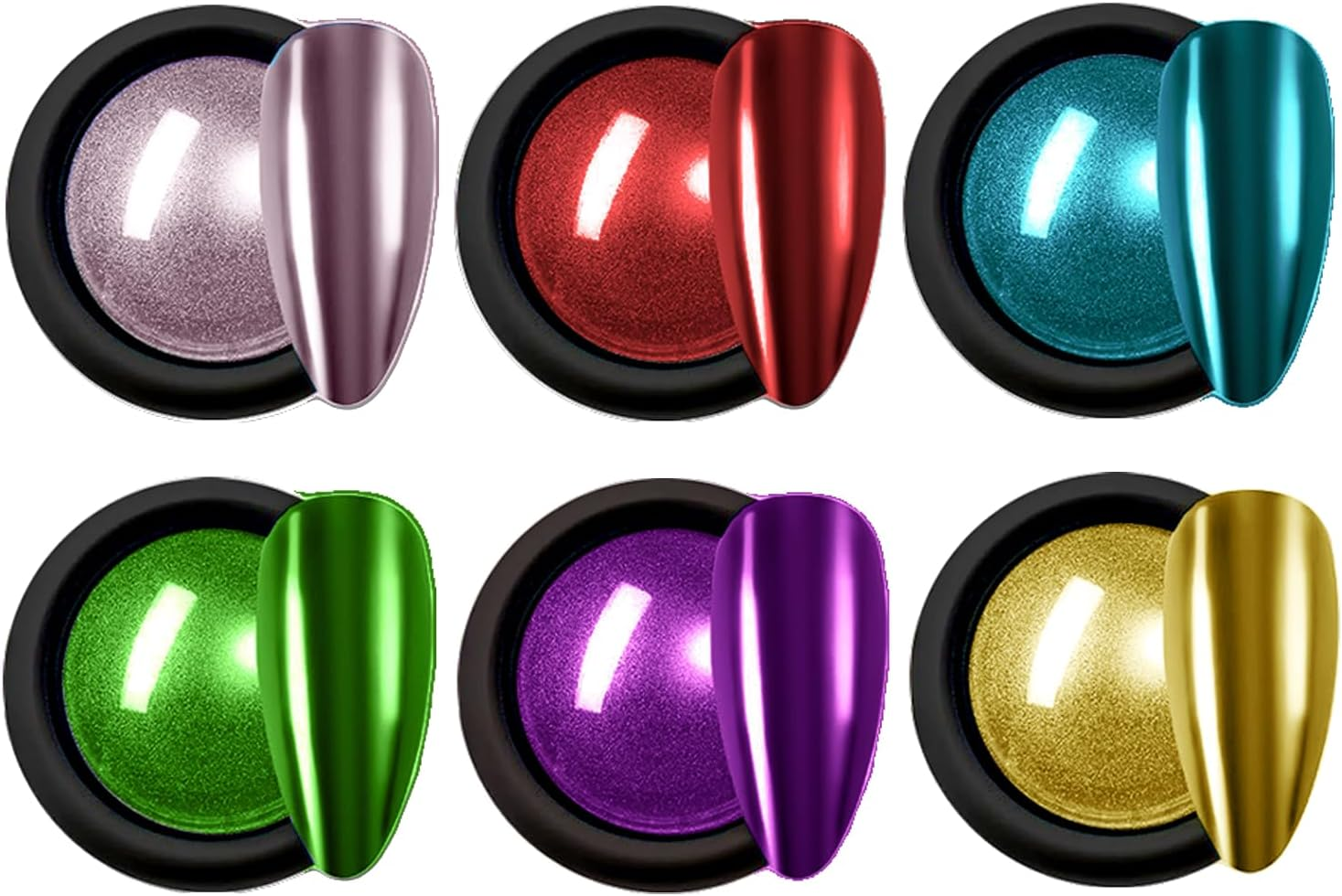Chrome Nail Powder,Aurora Chrome Powder Mirror Luster Effect Charm Chrome Nail Powder Kit,Fairy Chrome Powder for Nails Nail Art,Chrome Powder for Acrylic Nails (Multicolour-Gold)