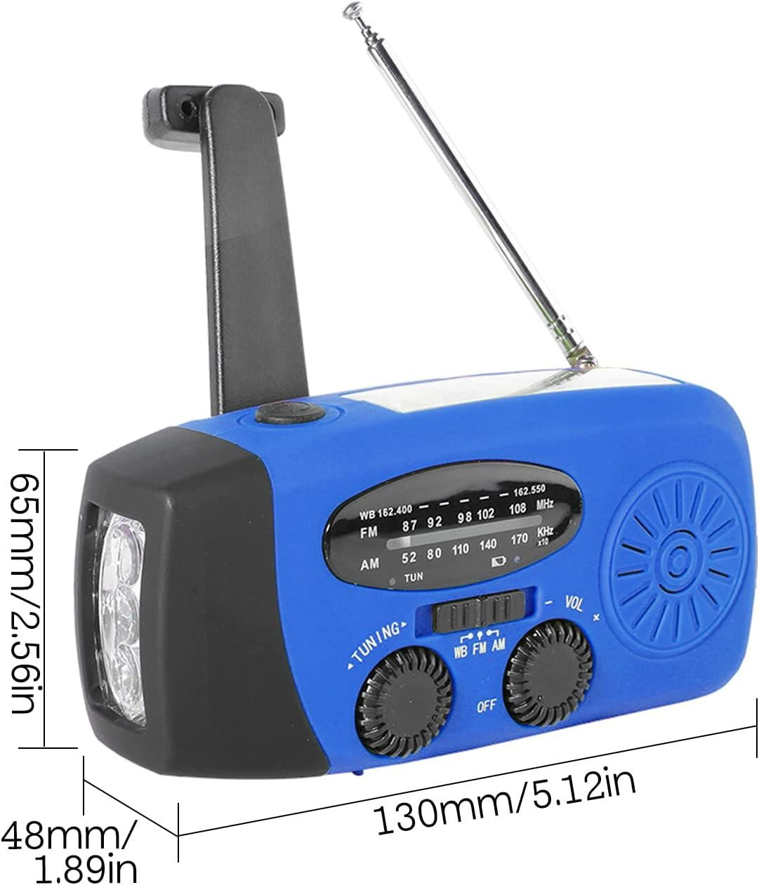 Nurdo Emergency Radio Hand Crank Solar Weather Radio AM/FM/NOAA Emergency Weather Radio Rechargeable Power Bank with Solar Charging&Hand Crank&Battery Operated LED Flashlight Cell Charger image number 5
