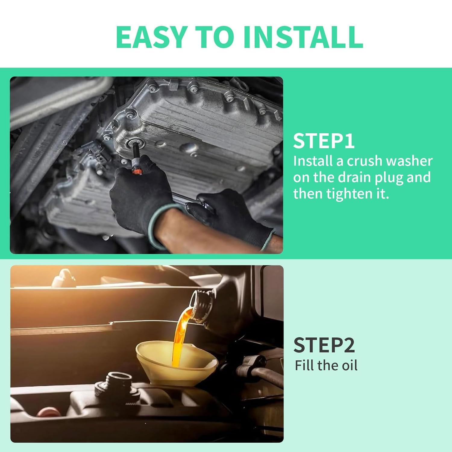 MAEZOE 24Pcs 90430-12031 Oil Drain Plug Gaskets for Toyota Lexus &ndash; OEM Fit Crush Washer Seals for Oil Changes, Durable Aluminium Gasket Set for DIY & Mechanic Use image number 3